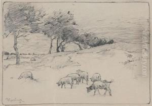 Chapen In Heuvelachtig Landschap by Louis Albert Roessingh