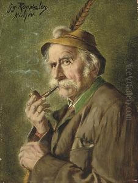 Bavarian Figure Smoking A Pipe - view 1