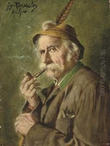 Bavarian Figure Smoking A Pipe