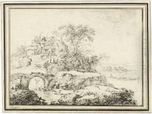 Fluslandschaft Mit Einer Brucke by Deodat Roger