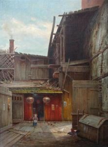 Feeding The Chickens by Charles Albert Rogers