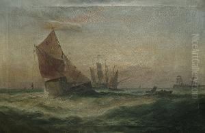 Fishing Boats And Other Craft Of A Harbour by J. Rogers