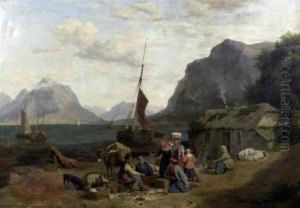 Scottish Fisherfolk On The Shore