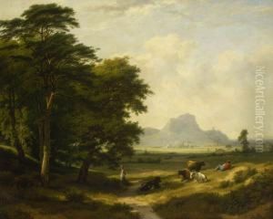 Weidelandschaft. by Phillip Hutchins Rogers