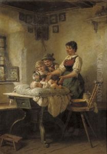 Admiring The Newborn by Wilhelm Sen Roegge