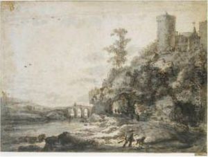 Rugged River Landscape by Roelandt Roghmann