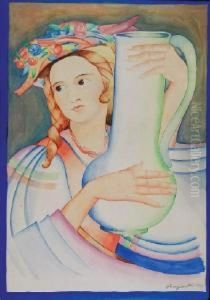 Kobieta Z Dzbanem by Wladyslaw Roguski