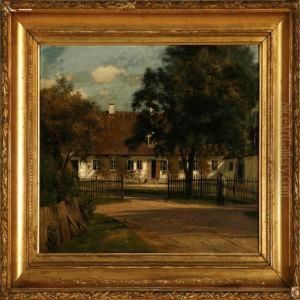 A Man At A Thatched House