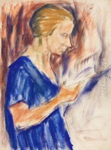 Helene Rohlfs Lesend by Christian Rohlfs