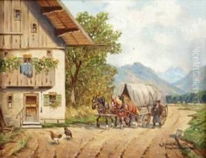 Pferdefuhrwerk In Oberbayern by Karl Rohrhirsch