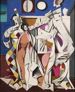 Harlekin Mit Puppe by Karl Rohwedder-Ruge