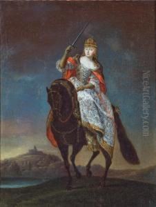 Ritratto Di Caterina Di Russia A Cavallo