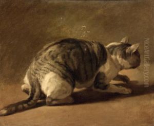 Un Chat Sauvage Aux Aguets by Henri-Horace Roland de la Porte
