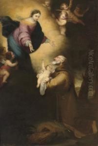 The Vision Of Saint Felix Of Cantalicio, After Murillo by Jose Roldan Y Martinez