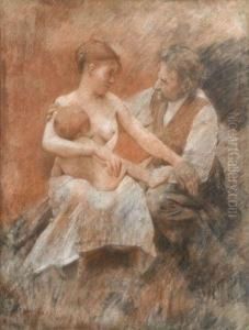 Autoportrait Presume A La Maternite by Alfred Roll