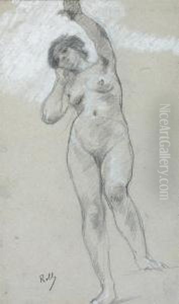 Etude De Femme Nue Debout - view 1
