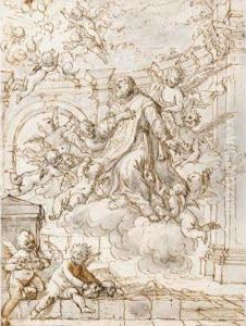 The Ascension Of A Saint by Giuseppe Maria Rolli