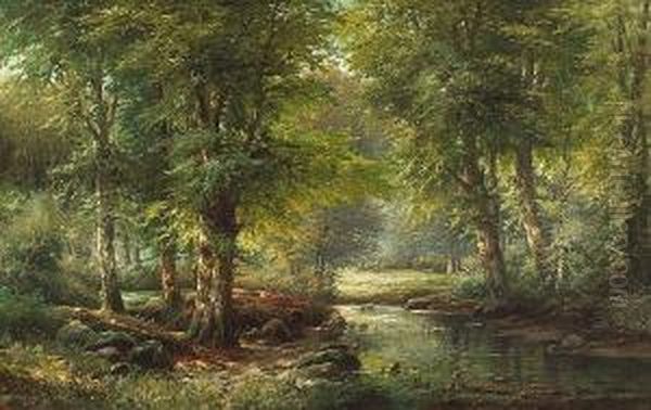 A Wooded River Landscape - view 1