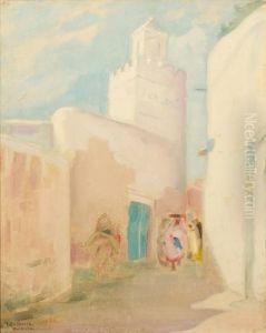Rue Animee A Kairouan by Julius C. Rolshoven