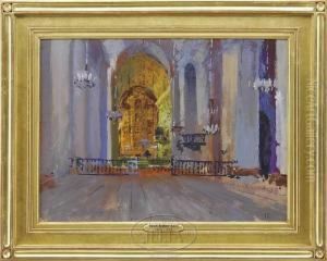 Interior Entrance To The Cathedral by Julius C. Rolshoven