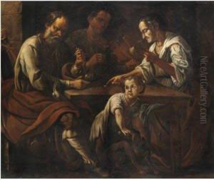 Scena Con Giocatori E Un Bambino