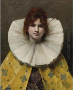 Young Girl With A Ruffled Collar by Juana Romani
