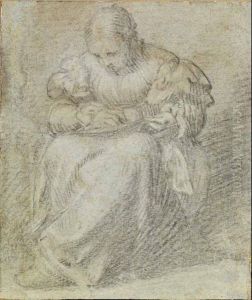 Donna Che Cuce by Gerolamo Romanino