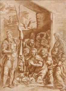 L'adoration Des Bergers Avec Saint Longin Et Saint Jean