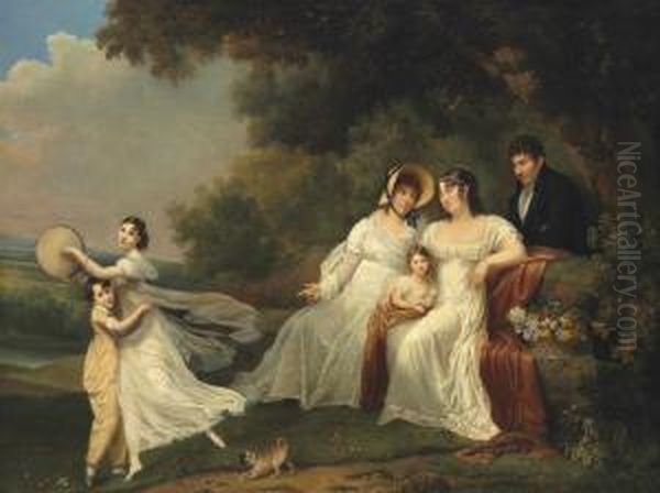A Family Portrait In A River Landscape - view 1
