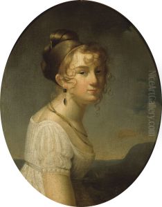 Portrait Of Amelie-justine Pontois by Adele Romany