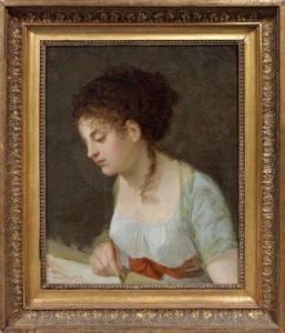 Portrait D'une Femme Artiste Tenant Un Stylet