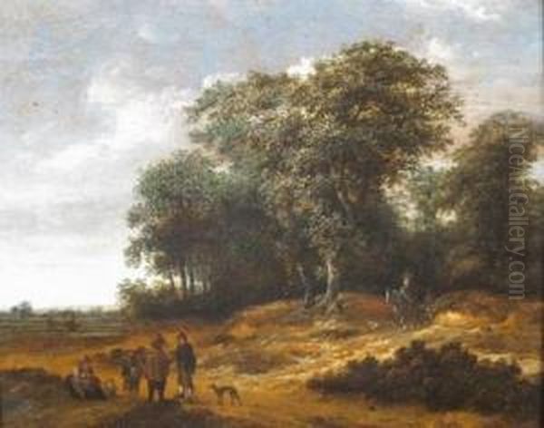 Travellers In A Wooded Landscape - view 1