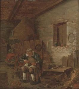 A Cobbler In His Workshop by Gillis Rombouts