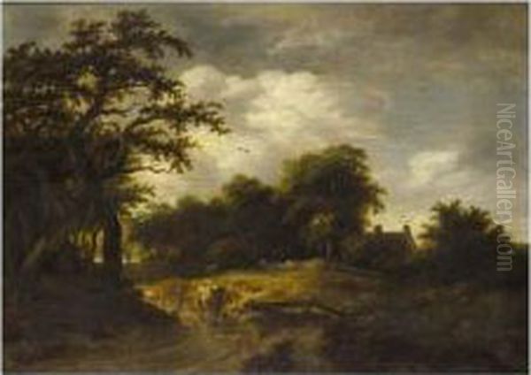Landscape With Cattle On A Woodland Path - view 1
