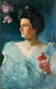 ""retrato De La Artista Pilar Perez Garcia" by Julio Romero De Torres
