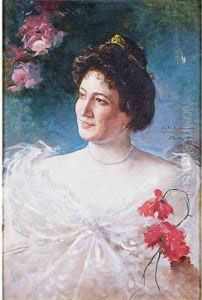"retrato De La Artista Concha Krestman" by Julio Romero De Torres