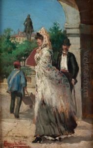 "pareja Castiza". by Rafael Romero De Torres