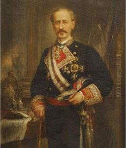 Retrato De Un Brigadier De Tres Cuartos En Uniforme by Jose Maria Romero Lopez