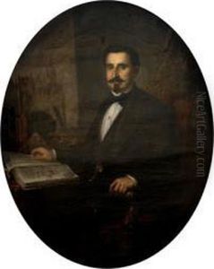 Retrato De Abogado Con Sevilla Al Fondo by Jose Maria Romero Lopez