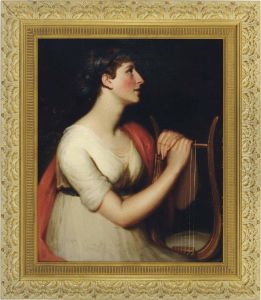 Portrait Of A Lady Holding A Lute by George Romney