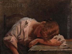 Portrait Of A Seamstress At Rest by Jeanne Rongier