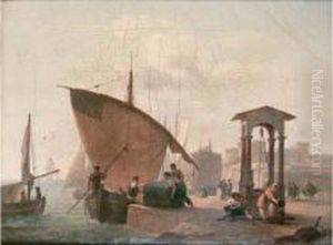 Le Port De Naples En 1819 by Guillaume Frederic Ronmy