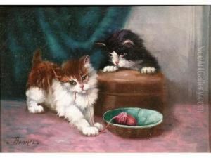 Les Chatons Et Le Fil Rouge by Alfred Ronner