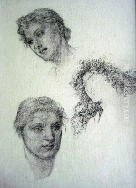 Three Studies Of Heads - view 1