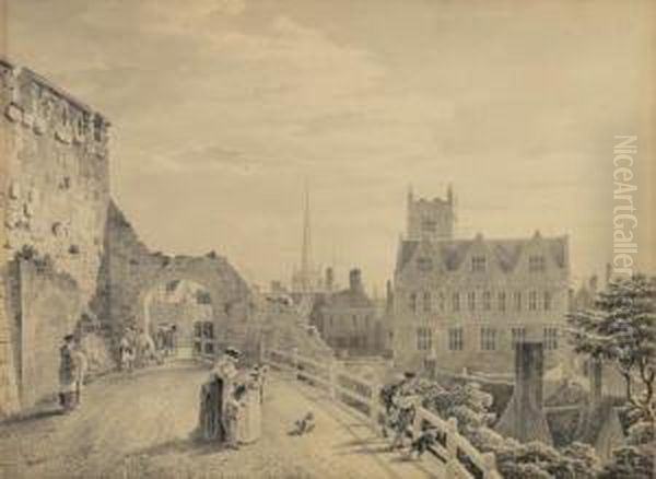 Promenading Figures, Shrewsbury - view 1