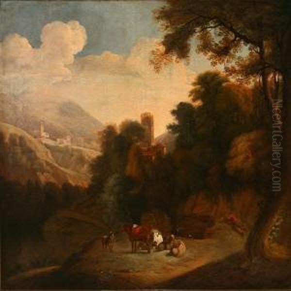 A Southern Landscape With A Shepard And His Herd - view 1