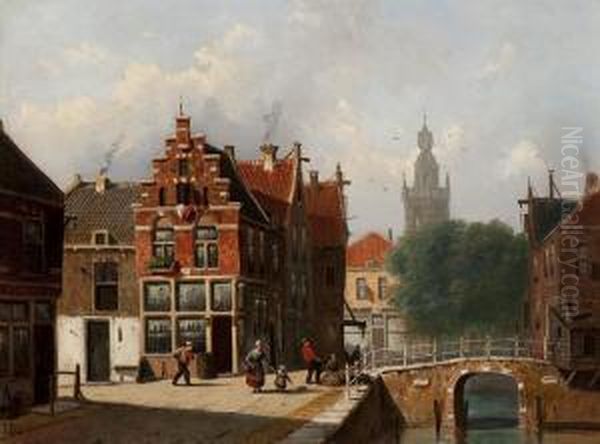 Dutch Townscape With A View Of A Churchtower - view 1