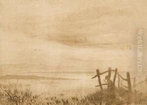 Misty Dock Scene by George Thomas Rope