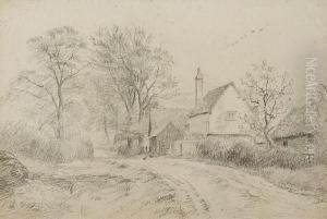 Roadside Sketch, Layer Breton, Essex by George Thomas Rope