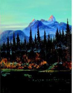 View In The Canadian Rockies by Edward Roper